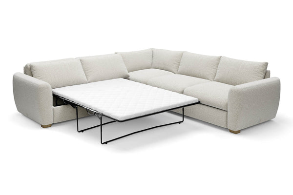 The Cloud Sundae - Corner Sofa Bed - Fuzzy White Boucle