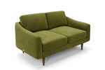 The Rebel 2 Seater Sofa in Moss with brown legs