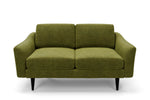 The Rebel 2 Seater Sofa in Moss with black legs front 