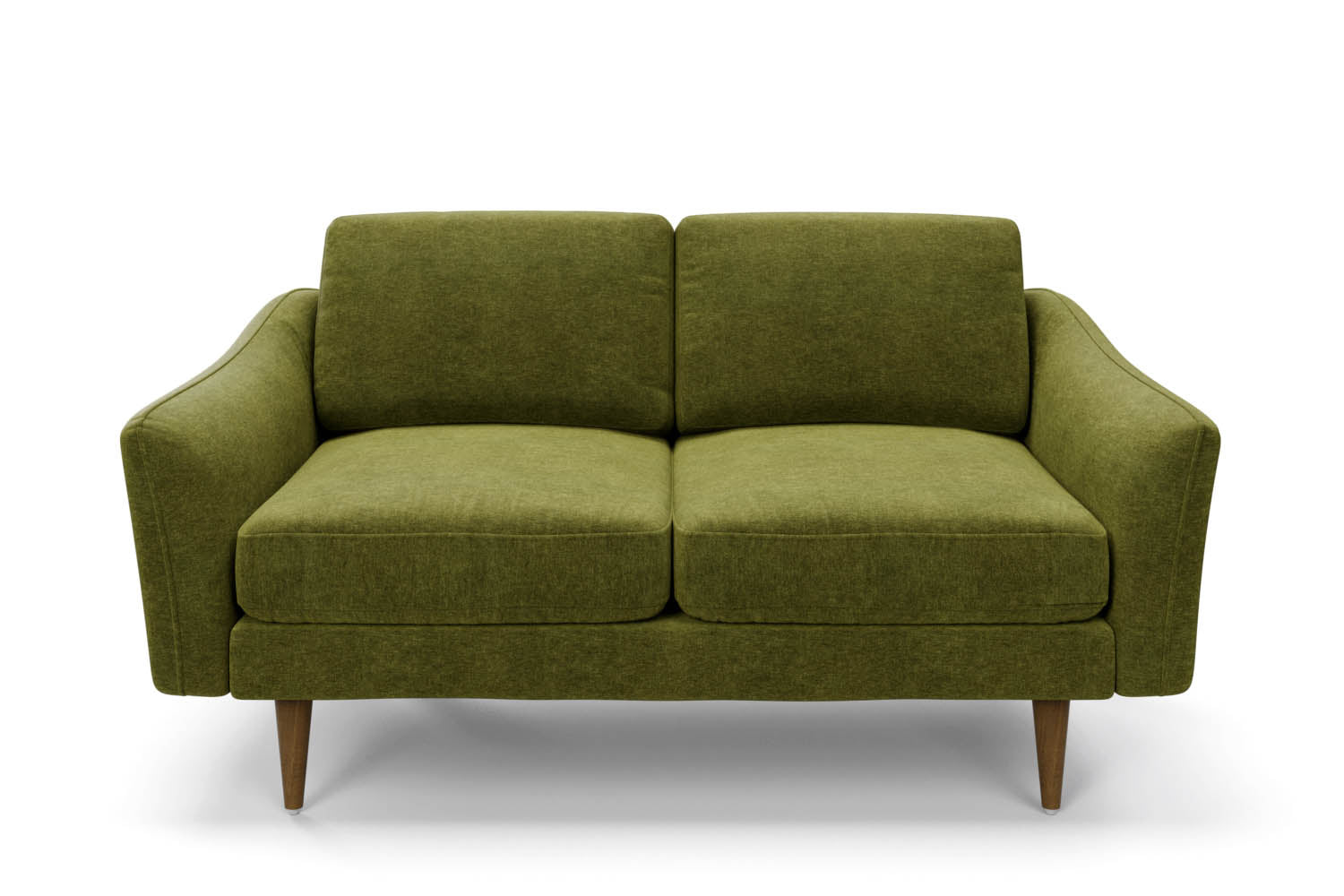The Rebel 2 Seater Sofa in Moss with brown legs front variant_40886298017840
