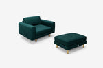 The Big Chill - 1.5 Seater Snuggler and Footstool Set - Pine Green