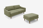 The Rebel - 3 Seater Sofa and Footstool Set - Sage