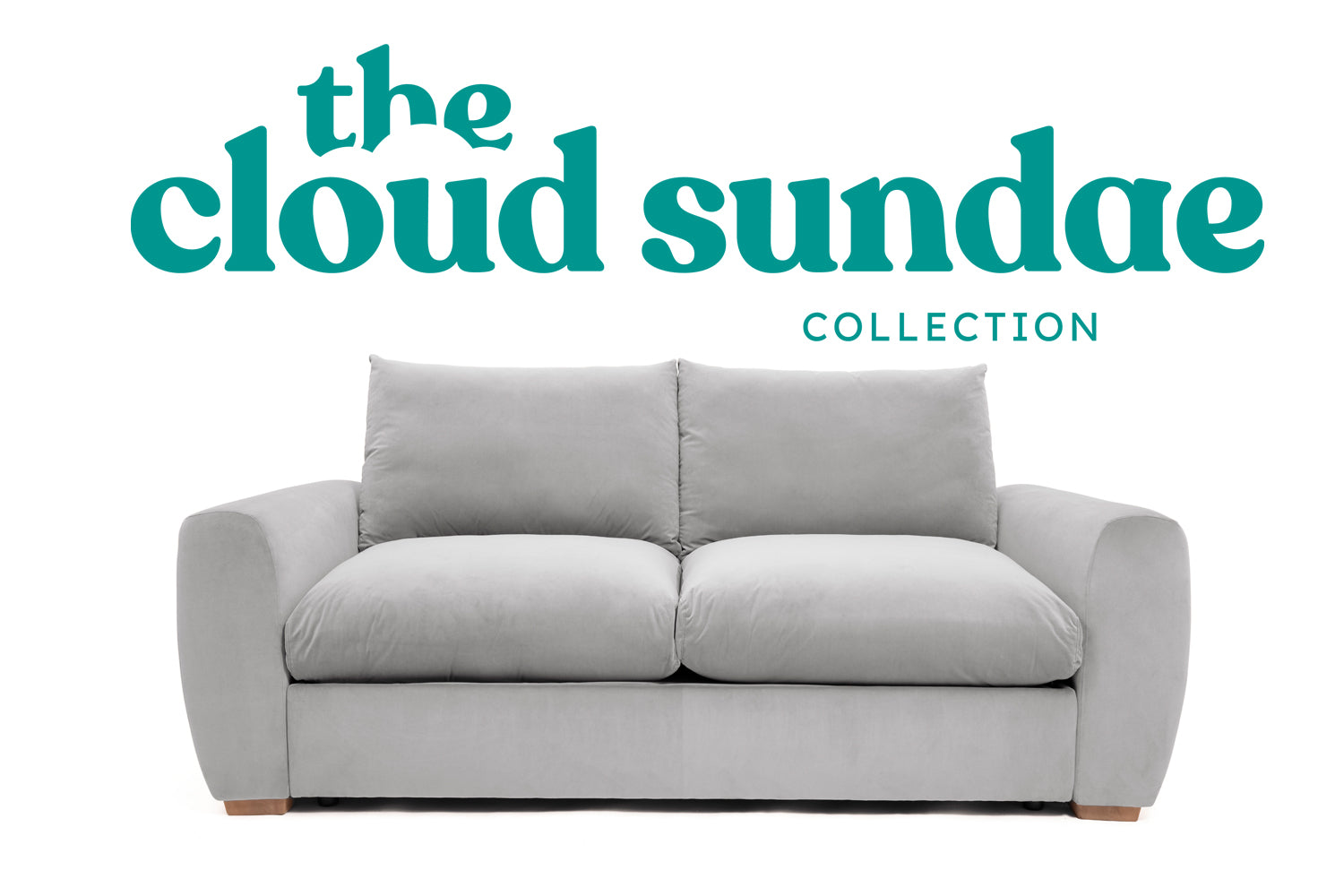 Snug Cloud Sundae Swatch Request - The Cloud Sundae 2 seater in Soft Grey Velvet