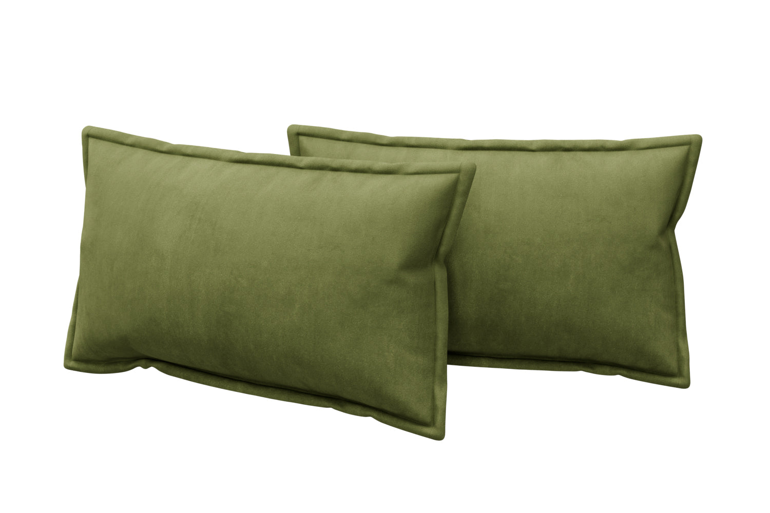 Accessories - Pair of Edged Bolster Cushions - Olive
