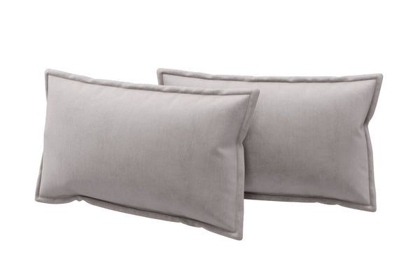 Accessories - Pair of Edged Bolster Cushions - Warm Grey