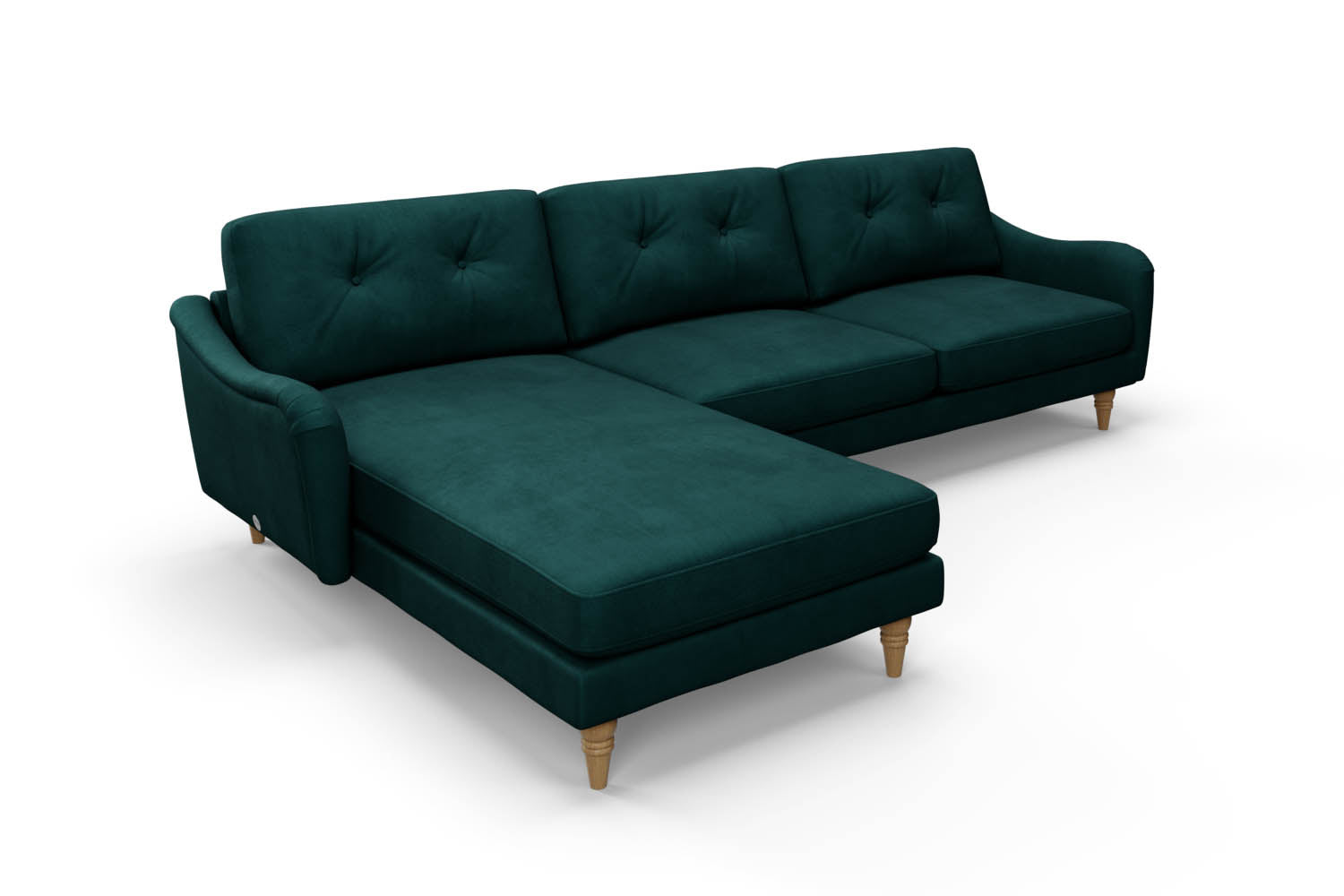 The Austen Lounger - Left Hand Chaise Sofa - Pine Green