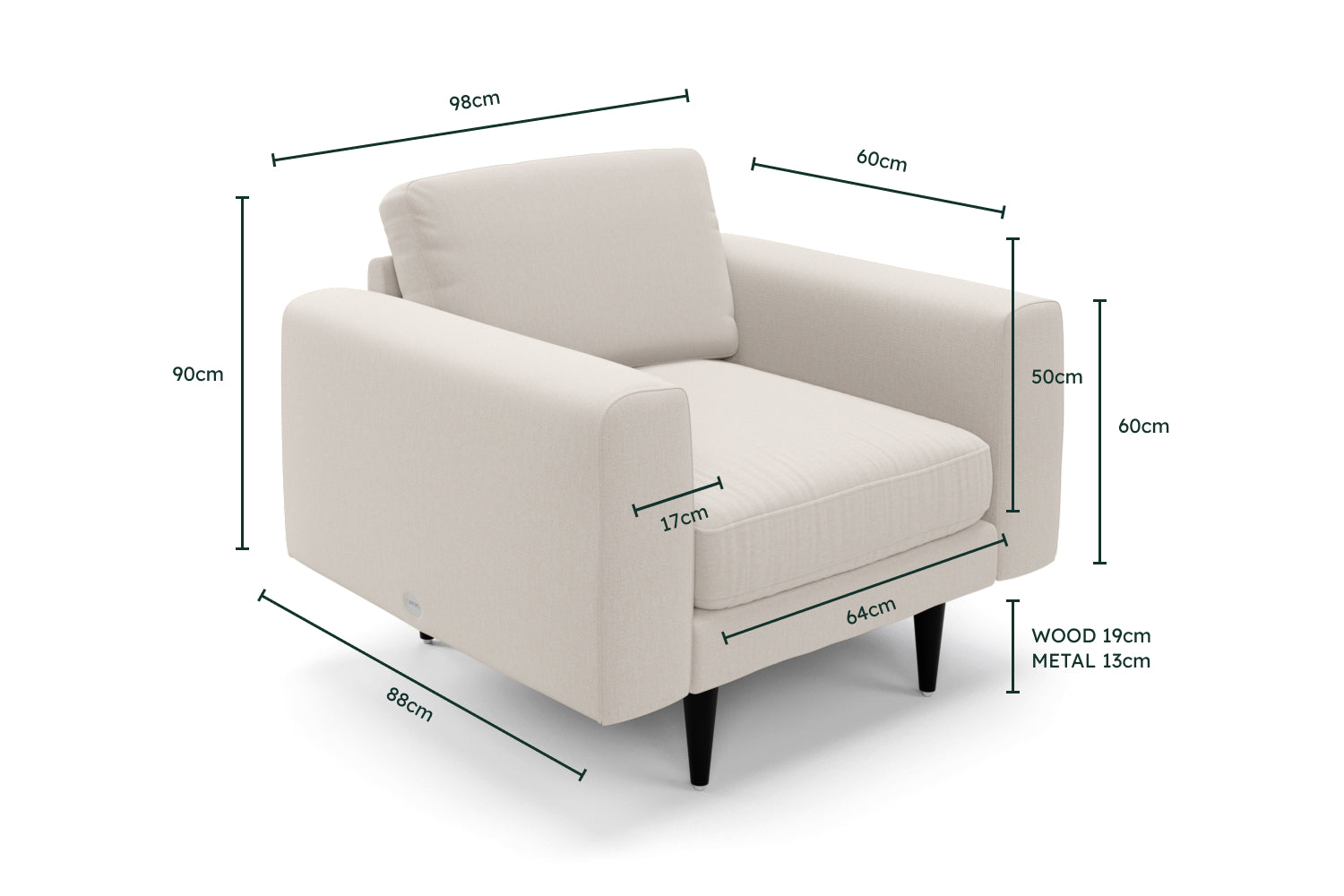 The Big Chill 1 Seater Armchair Biscuit