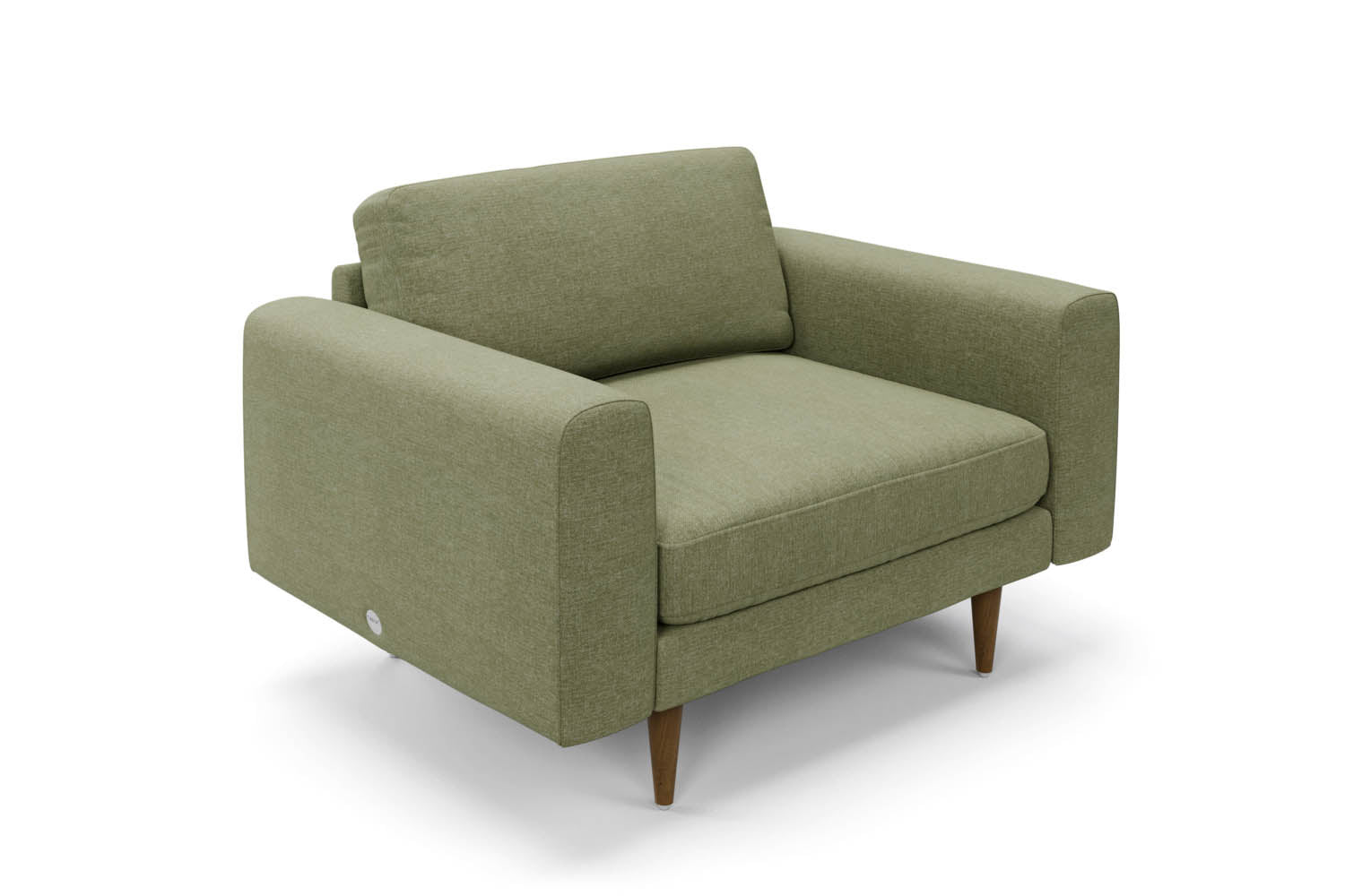The Big Chill Snuggler in Sage Chenille with brown legs