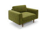 The Big Chill Snuggler in Moss Chenille with brown legs