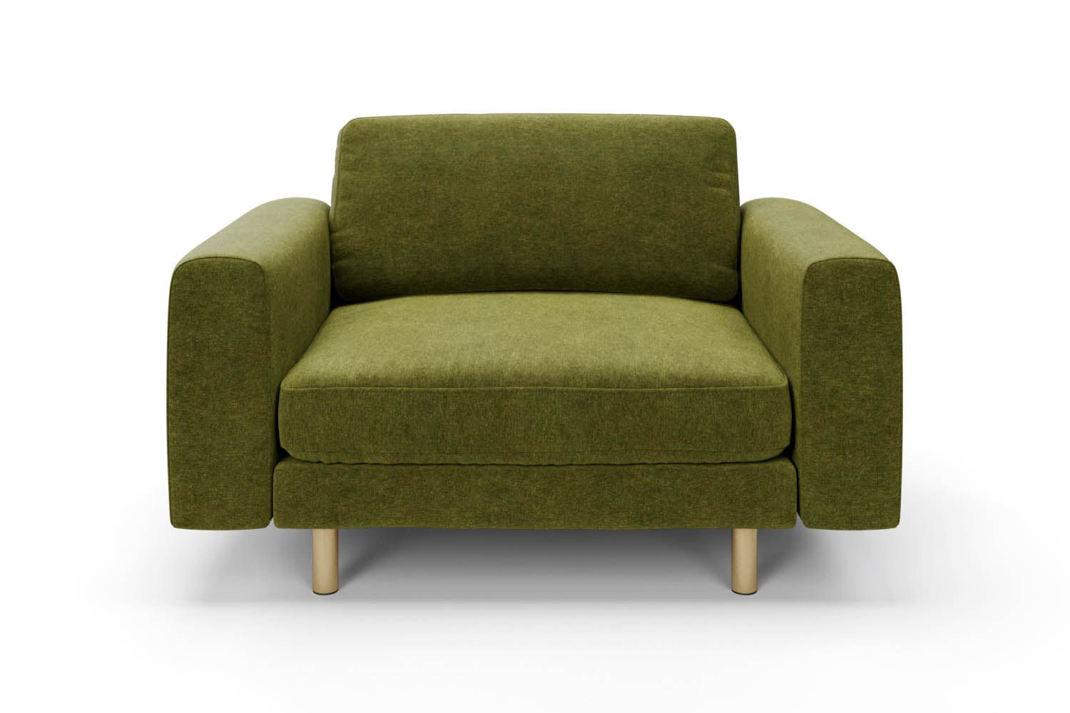 The Big Chill Snuggler in Moss Chenille with metal legs front variant_40886287007792