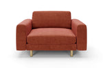 The Big Chill Snuggler in Spice Chenille with metal legs front 