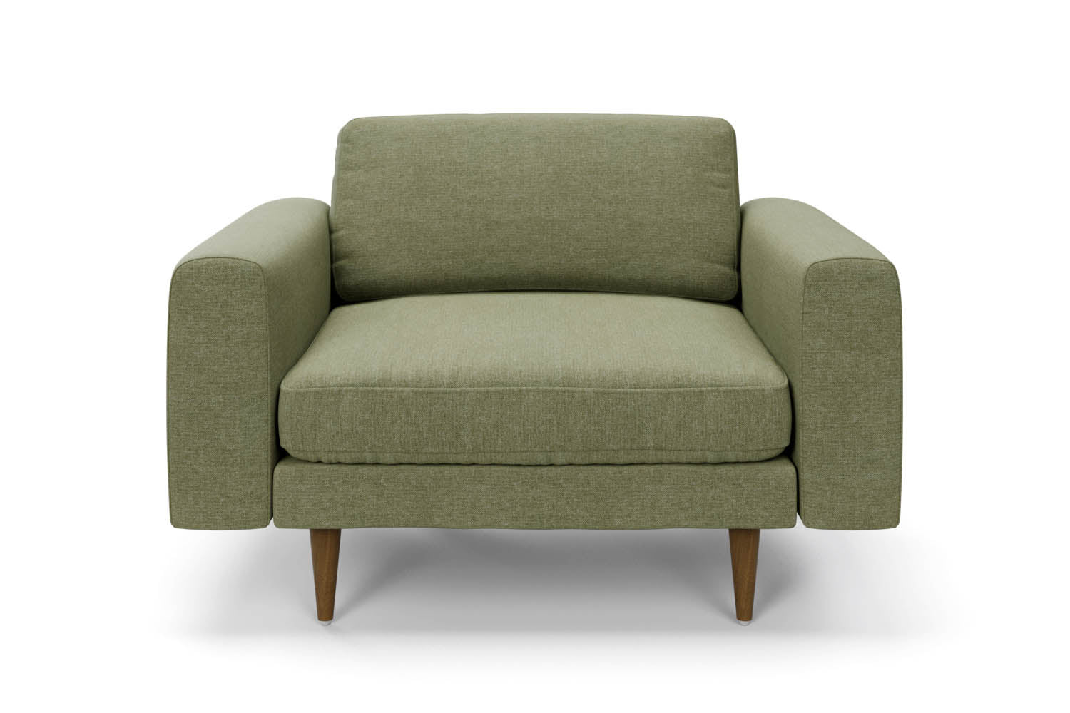 The Big Chill Snuggler in Sage Chenille with brown legs front variant_40886316957744