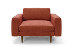 The Big Chill Snuggler in Spice Chenille with brown legs front 