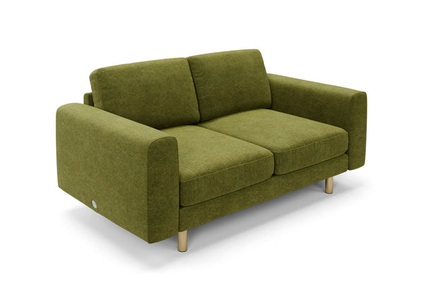 The Big Chill 2 Seater Sofa in Moss Chenille with metal legs