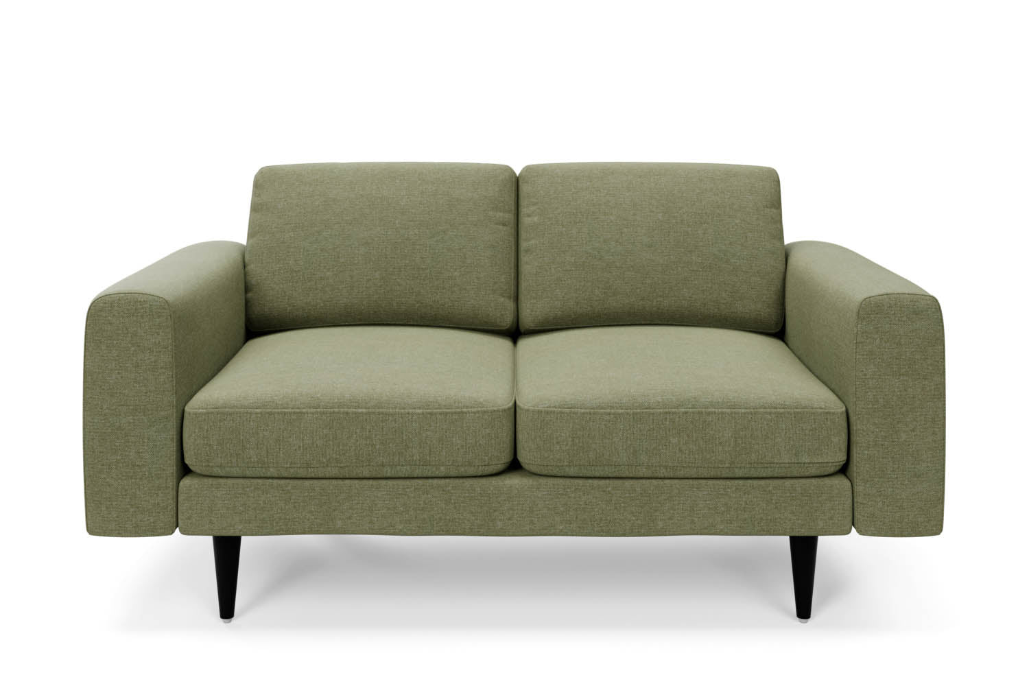 The Big Chill 2 Seater Sofa in Sage Chenille with black legs front variant_40886317580336