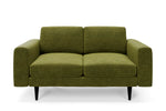 The Big Chill 2 Seater Sofa in Moss Chenille with black legs front 