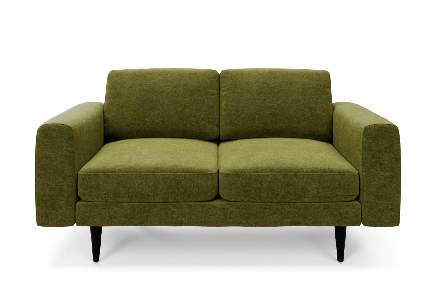The Big Chill 2 Seater Sofa in Moss Chenille with black legs front variant_40886287368240