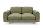 The Big Chill 2 Seater Sofa in Sage Chenille with metal legs front 