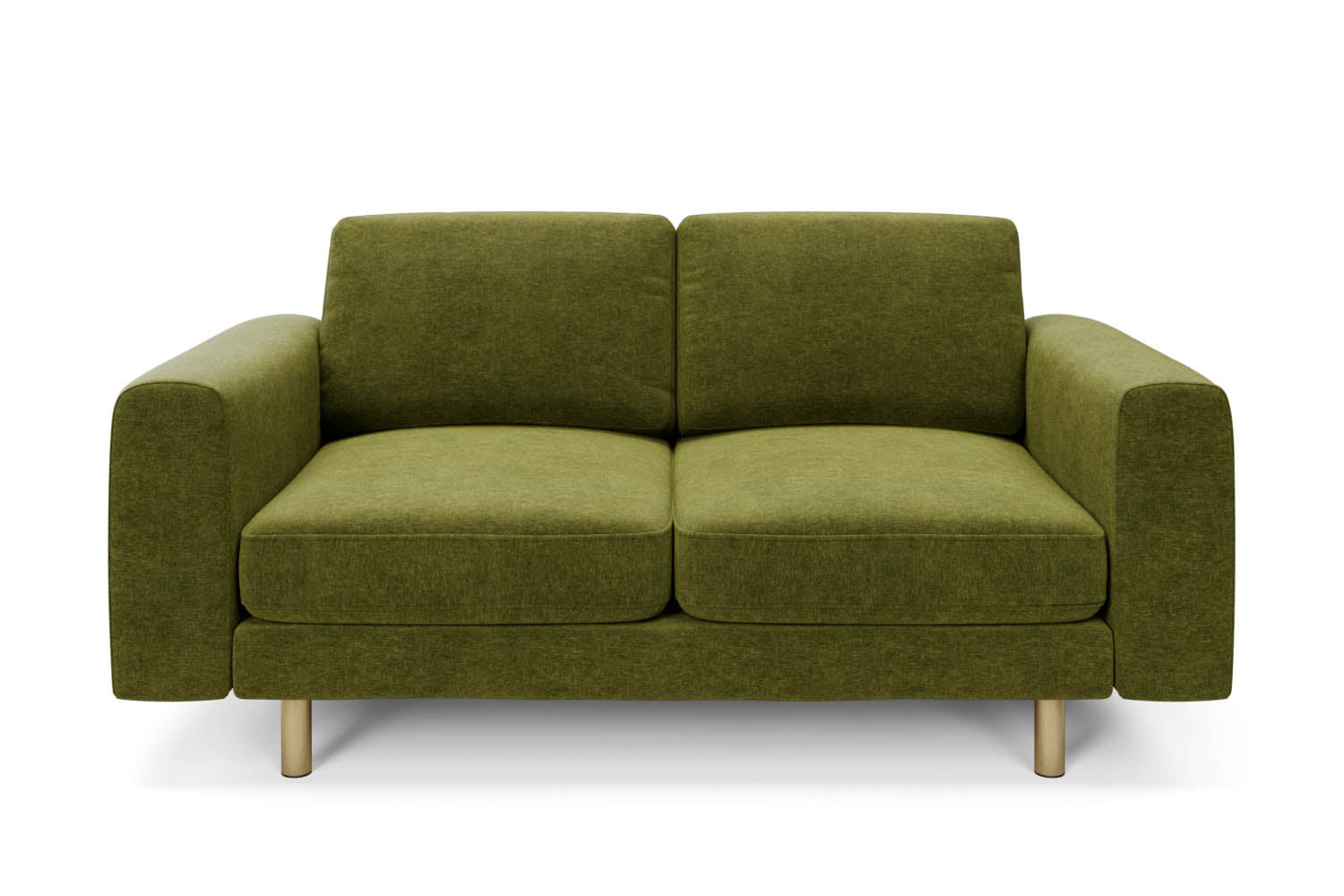 The Big Chill 2 Seater Sofa in Moss Chenille with metal legs front variant_40886287499312