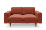 The Big Chill 2 Seater Sofa in Spice Chenille with brown legs front 