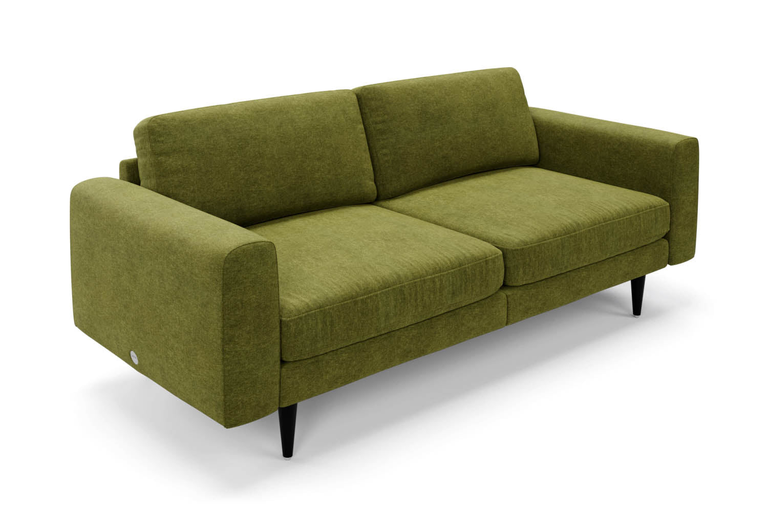 The Big Chill 3 Seater Sofa in Moss Chenille with black legs