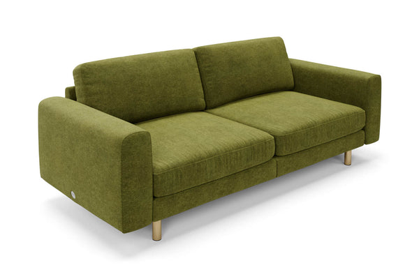 The Big Chill 3 Seater Sofa in Moss Chenille with metal legs
