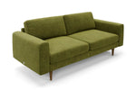 The Big Chill 3 Seater Sofa in Moss Chenille with brown legs