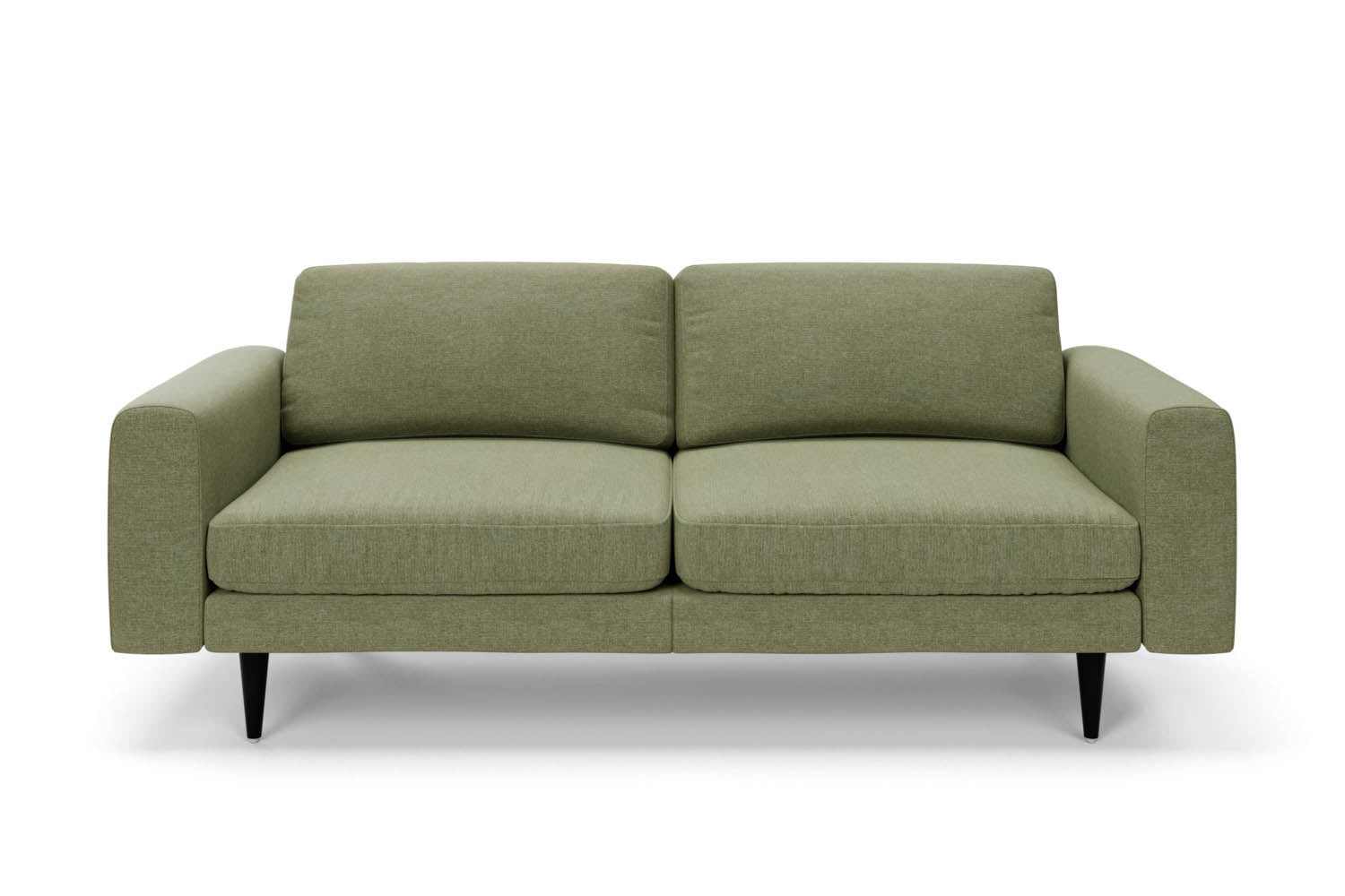 The Big Chill 3 Seater Sofa in Sage Chenille with black legs front variant_40886317973552