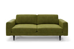 The Big Chill 3 Seater Sofa in Moss Chenille with black legs front 