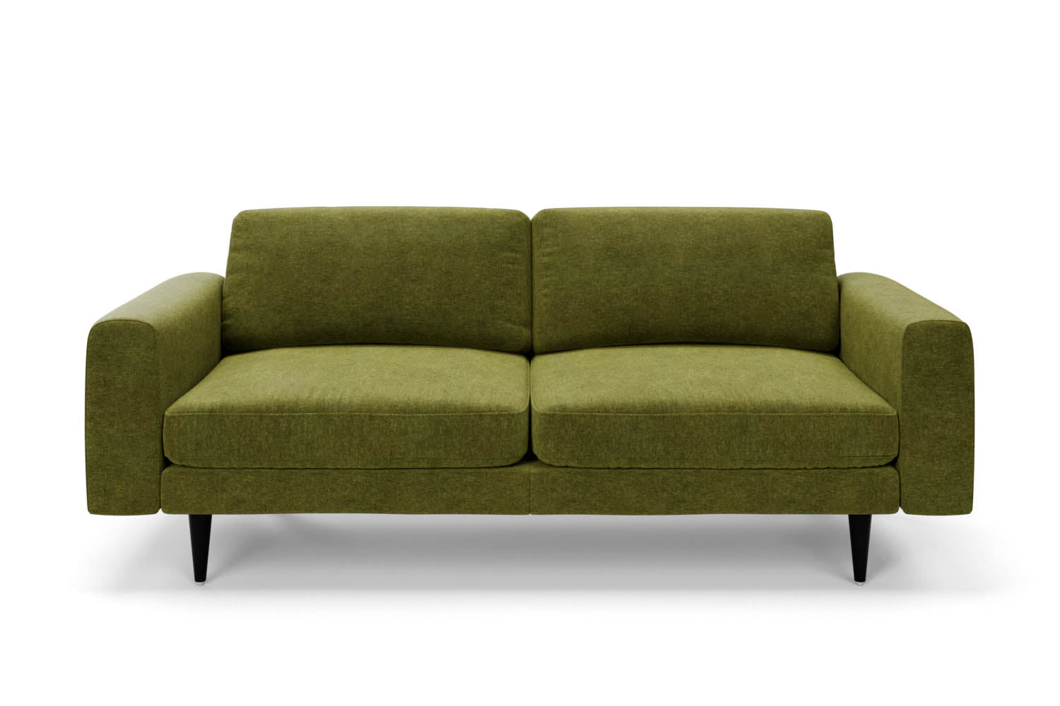 The Big Chill 3 Seater Sofa in Moss Chenille with black legs front variant_40886288154672