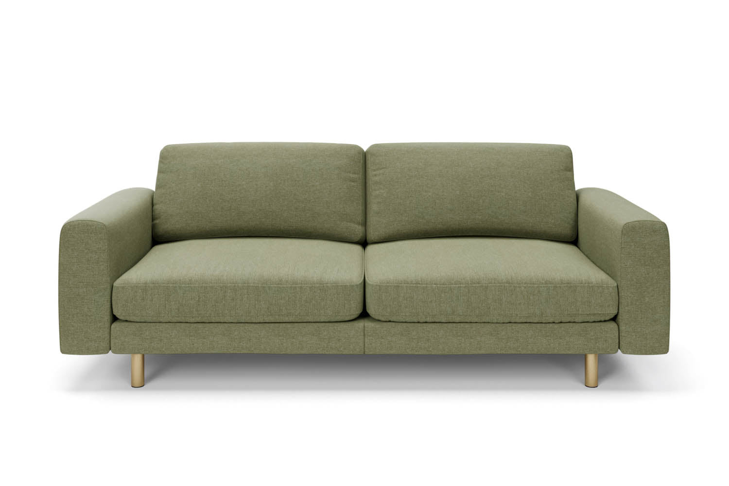 The Big Chill 3 Seater Sofa in Sage Chenille with metal legs front variant_40886318039088