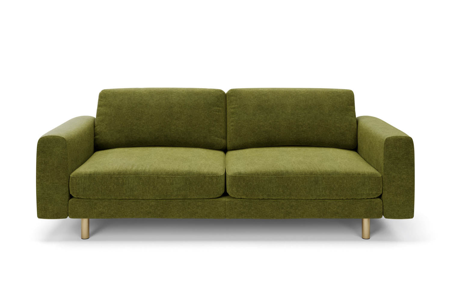 The Big Chill 3 Seater Sofa in Moss Chenille with metal legs front variant_40886288285744