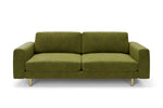 The Big Chill 3 Seater Sofa in Moss Chenille with metal legs front 