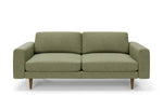 The Big Chill 3 Seater Sofa in Sage Chenille with brown legs front 