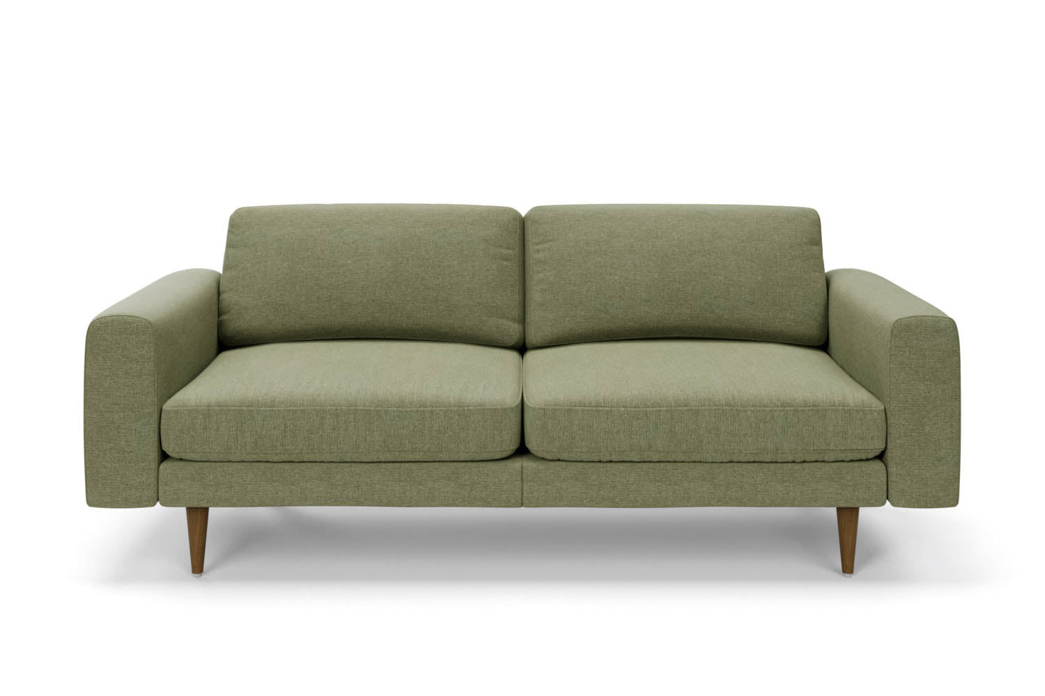 The Big Chill 3 Seater Sofa in Sage Chenille with brown legs front variant_40886318006320