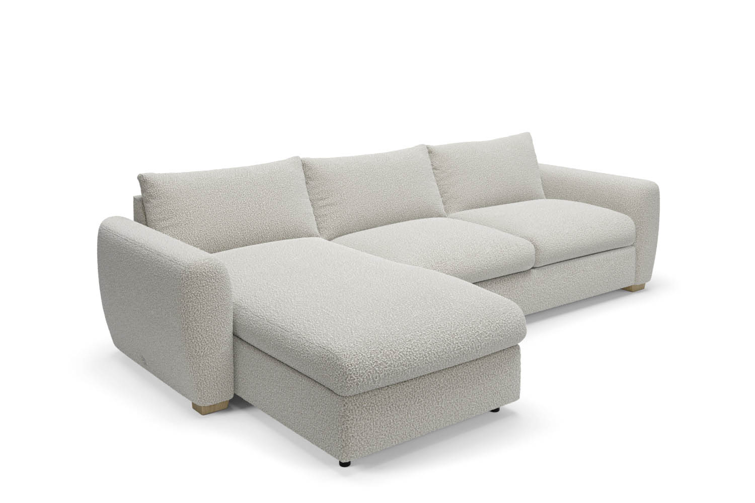 The Cloud Sundae - Chaise Sofa Bed - Fuzzy White Boucle