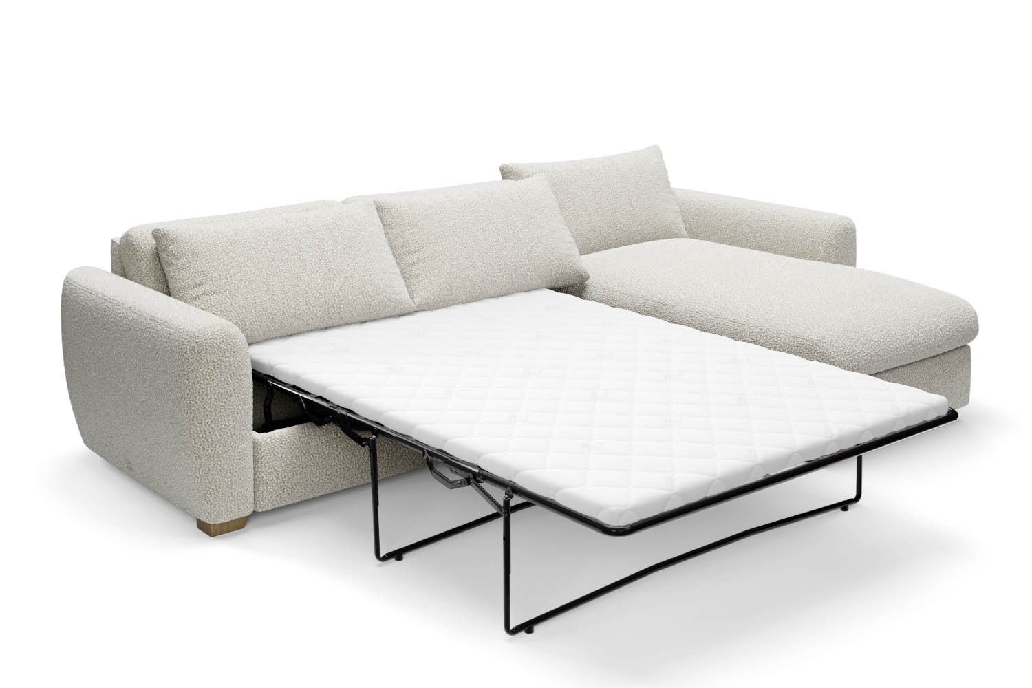 The Cloud Sundae - Chaise Sofa Bed - Fuzzy White Boucle