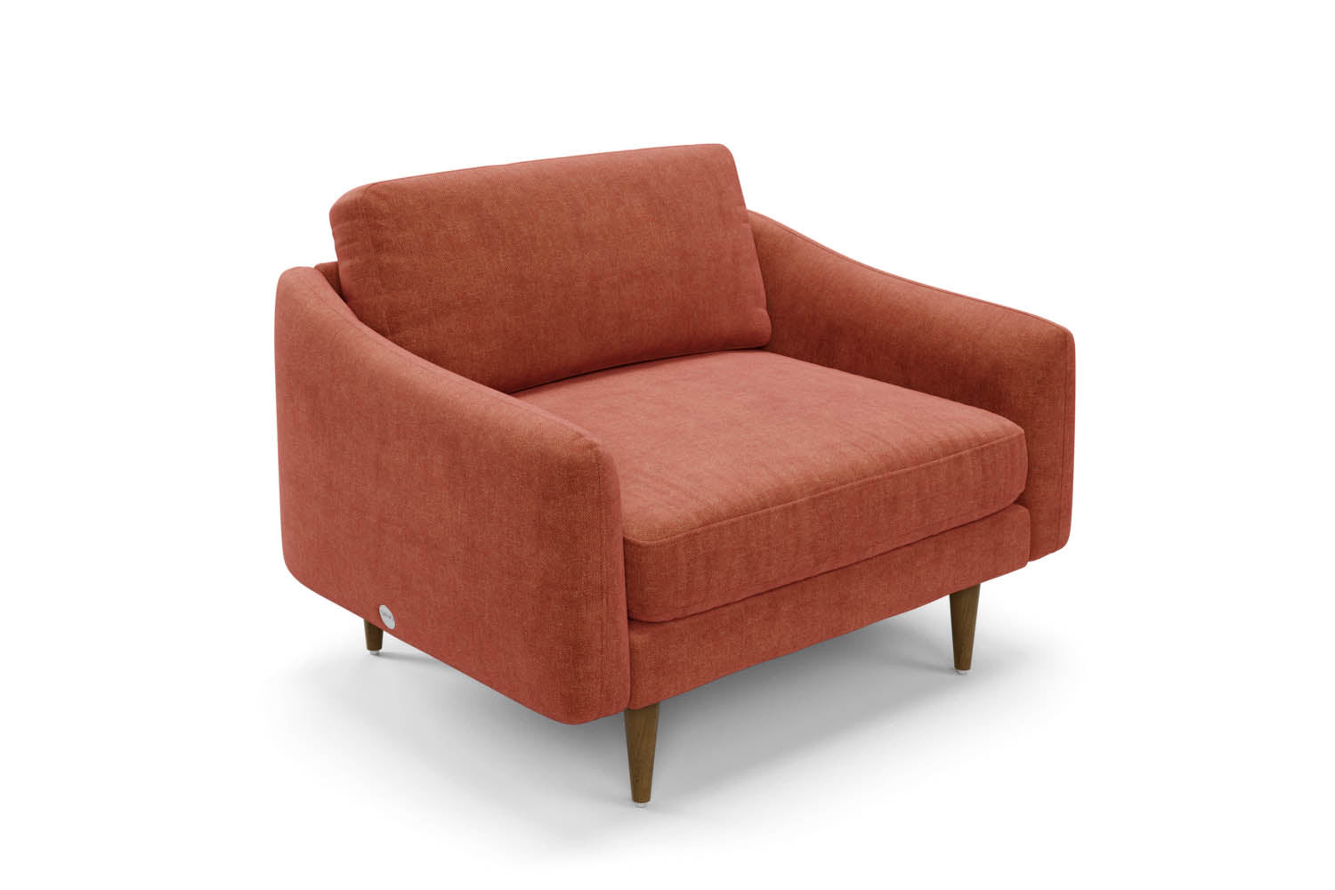 The Rebel Snuggler Sofa in Spice with brown legs