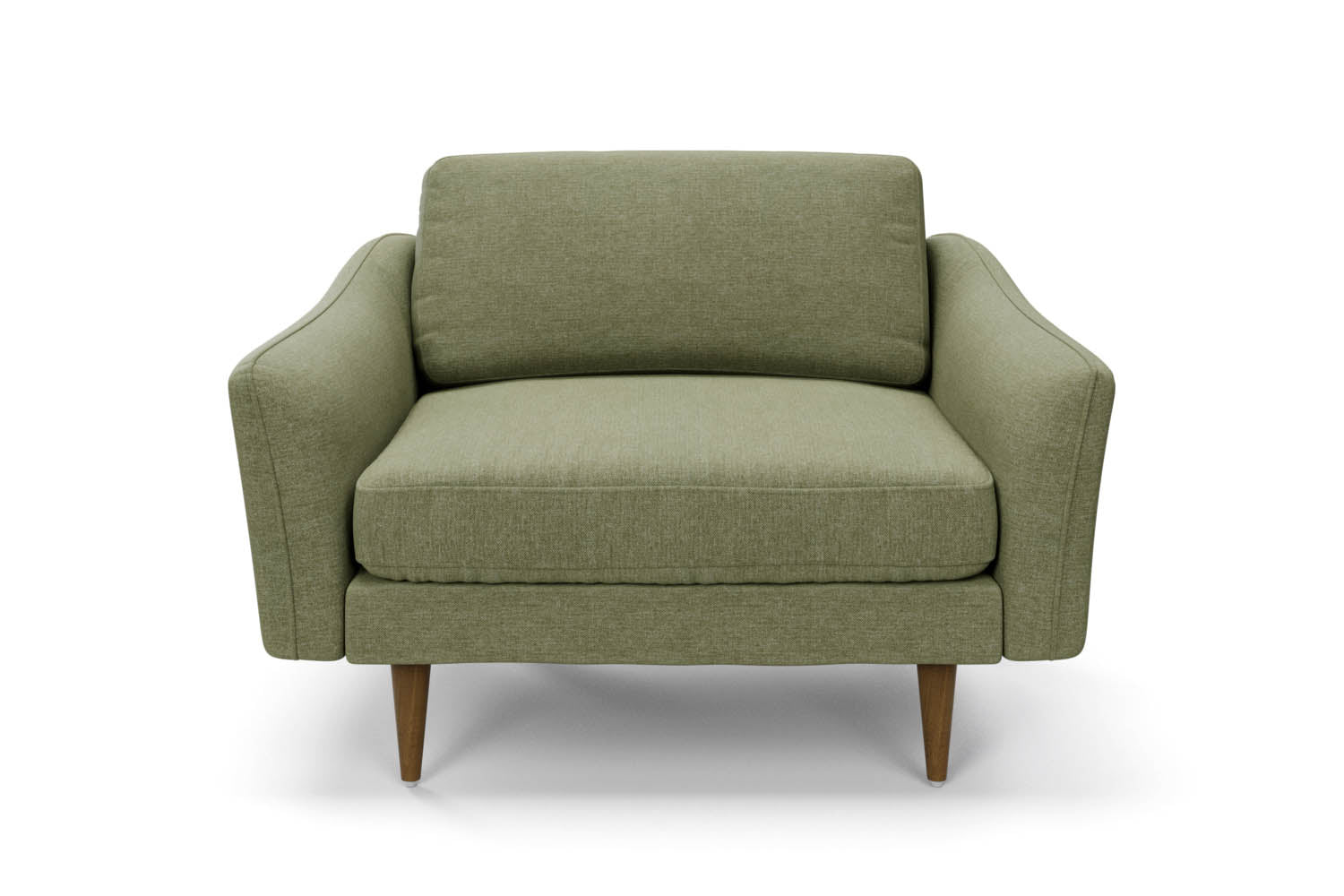 The Rebel Snuggler Sofa in Sage with brown legs front variant_40886316400688