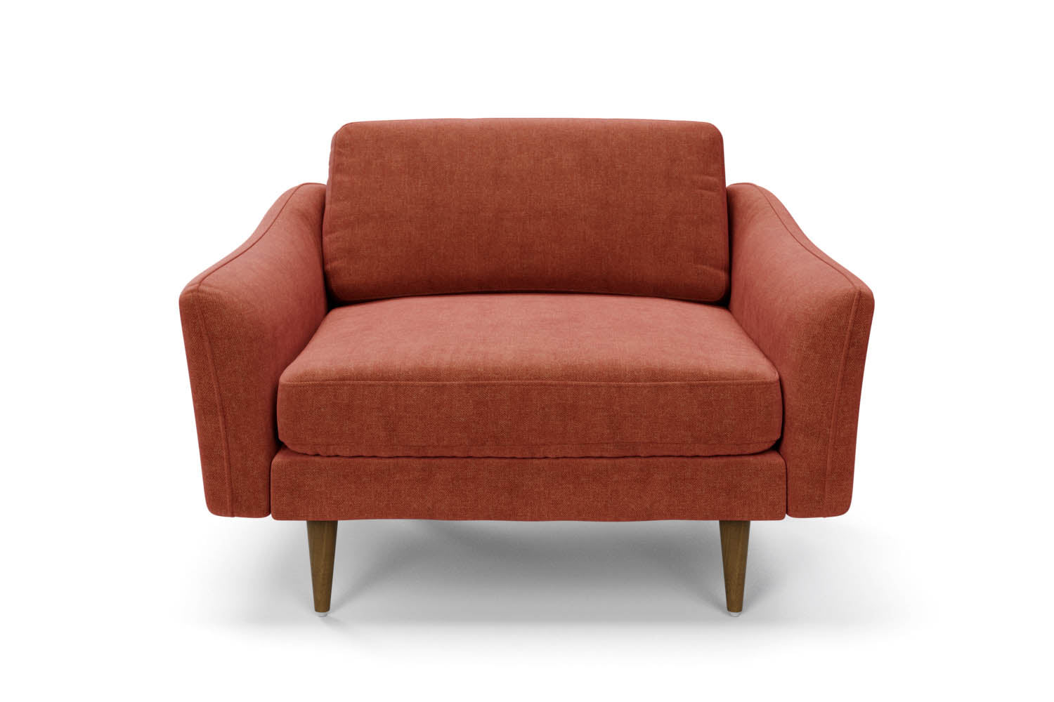 The Rebel Snuggler Sofa in Spice with brown legs front variant_40886275899440
