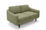 The Rebel 2 Seater Sofa in Sage with black legs