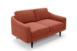 The Rebel 2 Seater Sofa in Spice with black legs