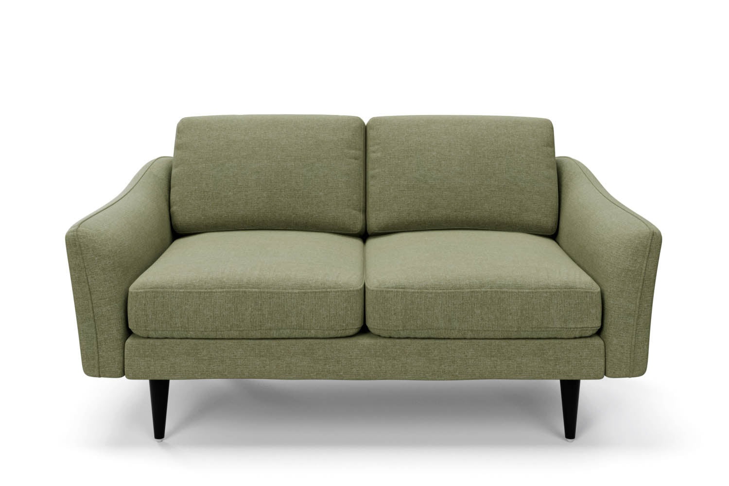 The Rebel 2 Seater Sofa in Sage with black legs front variant_40886317187120
