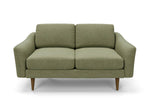 The Rebel 2 Seater Sofa in Sage with brown legs front varint_40886317252656