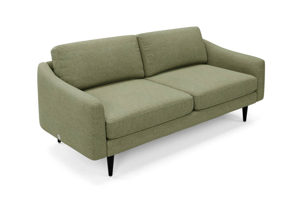 The Rebel 3 Seater Sofa in Sage with black legs