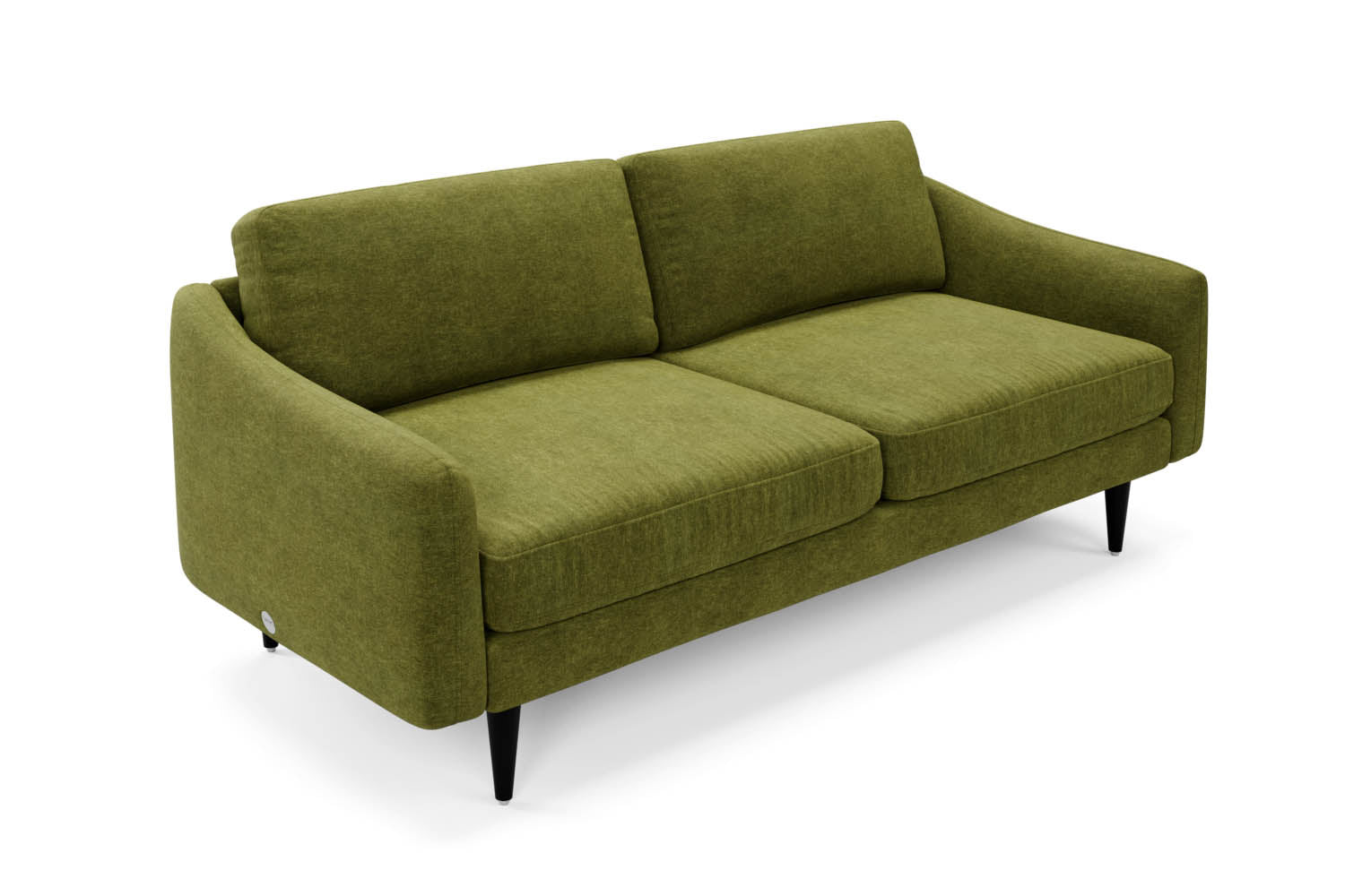 The Rebel 3 Seater Sofa in Moss with black legs