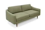 The Rebel 3 Seater Sofa in Sage with brown legs