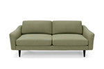 The Rebel 3 Seater Sofa in Sage with black legs front 