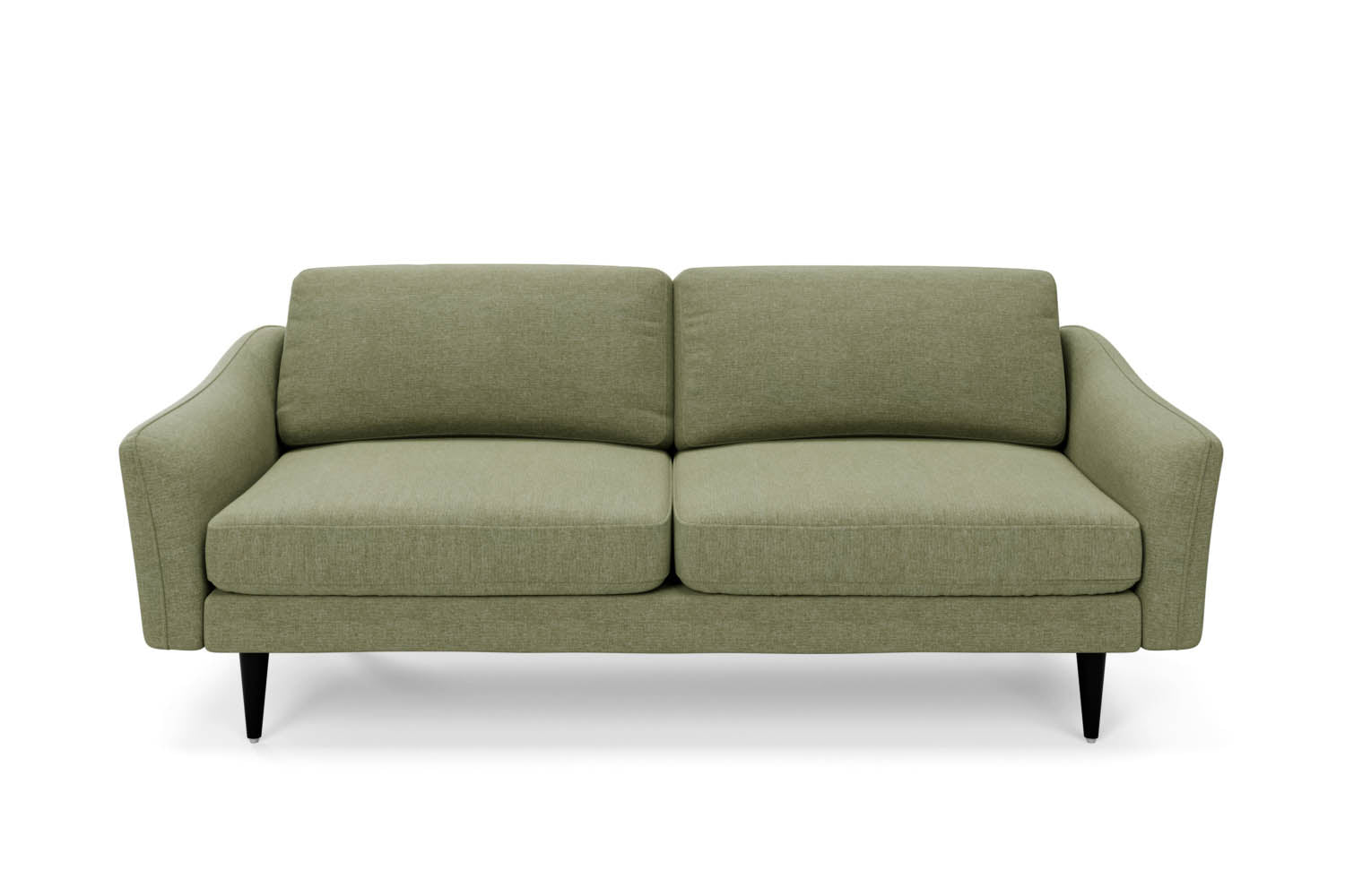 The Rebel 3 Seater Sofa in Sage with black legs front variant_40886317776944