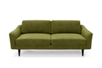 The Rebel 3 Seater Sofa in Moss with black legs front 